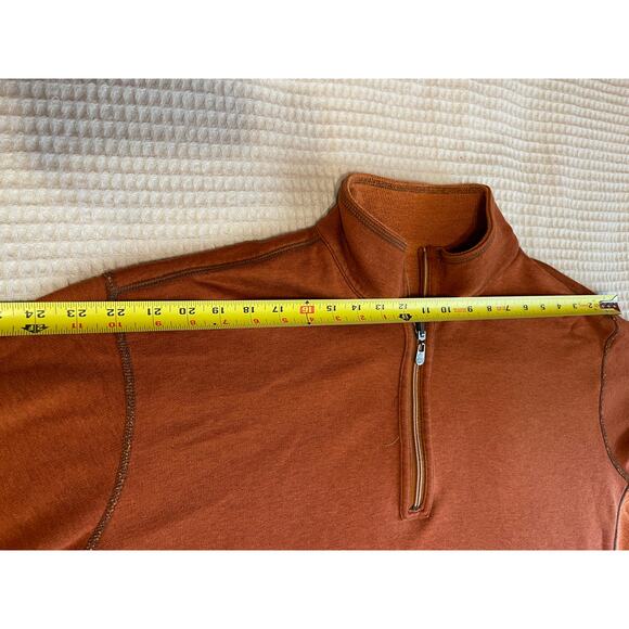 Tommy Bahama Denim Men’s Reversible Burnt Orange Half Zip Henley Sweater 3XL - Picture 7 of 13